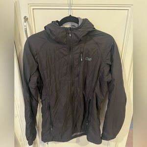 Outdoor Research Women’s Refuge Air Hooded Jacket Size M Black/grey